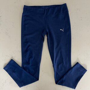 Puma Dry Cell Sleek Mid Rise Solid & Monochromatic Pattern Leggings Blue Sz M/L